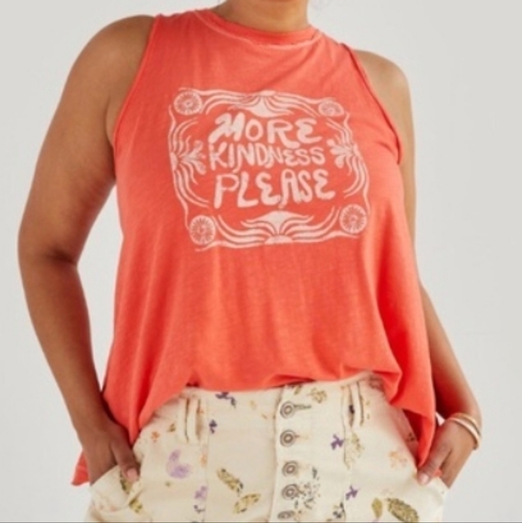 The Art of Anthropologie Sun Keep More Kindness Please Tank - Picture 1 of 4